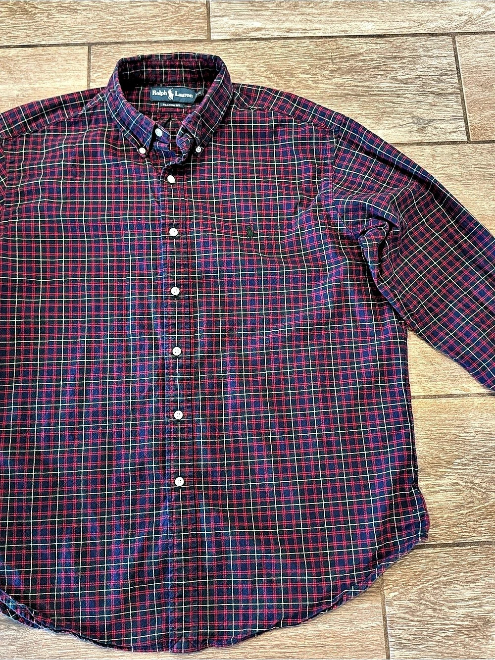 Ralph Lauren Classic Fit Plaid Button Down Red & Blue XL